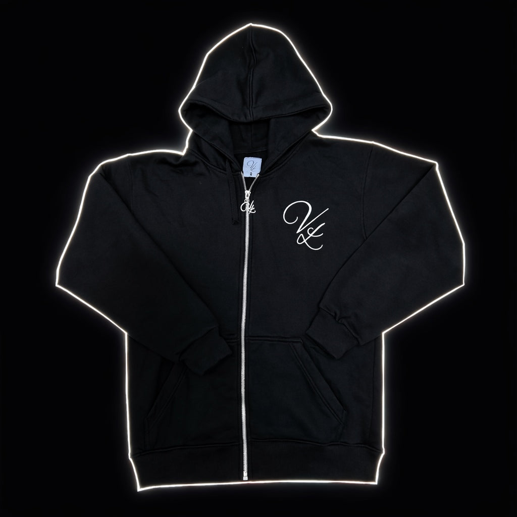 BLACK I ZIP UP HOODIE